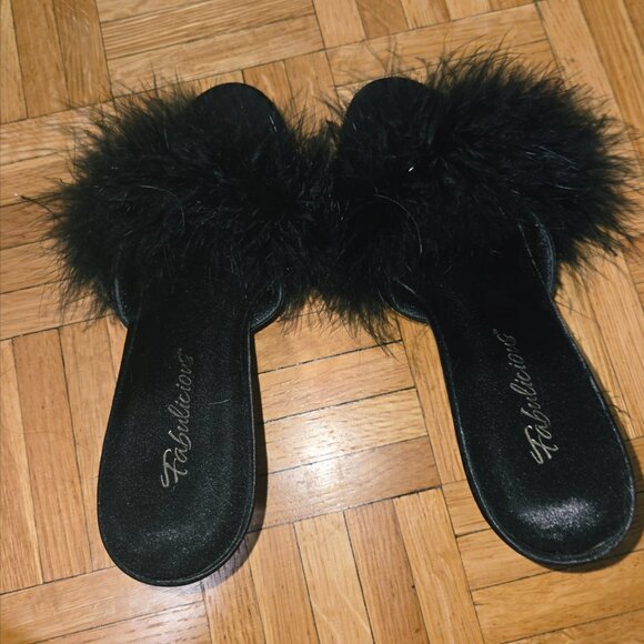 Fabulicious Shoes - Maribou Satin Heels